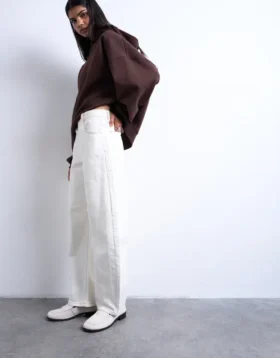Jeans taille haute coupe Barrel de Tsbarrel