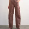 Jeans taille haute coupe Barrel de Tsbarrel
