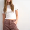 Jeans taille haute coupe Barrel de Tsbarrel