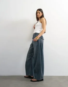 Jeans taille haute coupe Barrel Fit de Tsvea