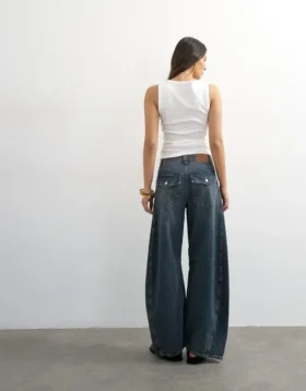 Jeans taille haute coupe Barrel Fit de Tsvea