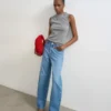 Jeans taille haute coupe Barrel Fit Tsalma