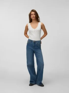 Jeans taille haute à coupe large Vmolivia