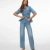 Jeans taille haute à coupe large Vmvega