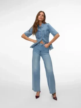 Jeans taille haute à coupe large Vmvega
