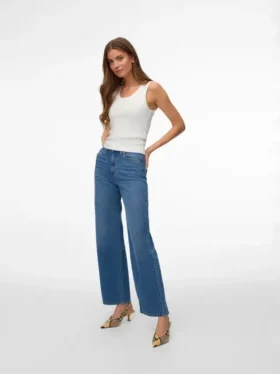 Jeans taille haute à coupe large Vmvega