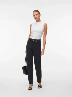 Jeans taille haute Vmtessa coupe « mom »