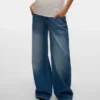 Jeans à taille moyenne et coupe large