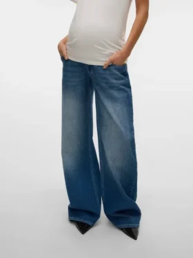 Jeans à taille moyenne et coupe large