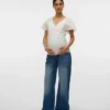 Jeans à taille moyenne et coupe large