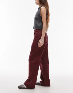 Jeans taille moyenne à jambes larges Topshop