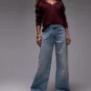 Jeans taille moyenne à jambes larges Topshop