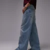 Jeans taille moyenne à jambes larges Topshop