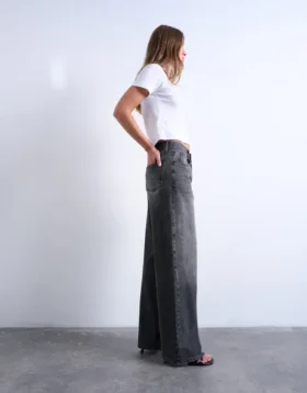 Jeans Tscolumn à taille mi-haute et coupe classique