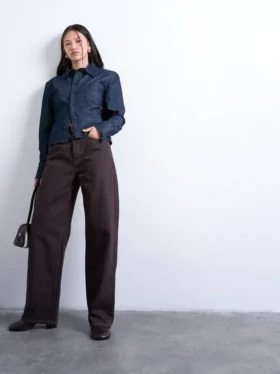 Jeans Tscolumn à taille mi-haute et coupe classique
