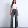 Jeans Tscolumn à taille mi-haute et coupe classique