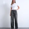 Jeans Tscolumn à taille mi-haute et coupe classique