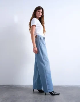 Jeans Tscolumn à taille mi-haute et coupe droite