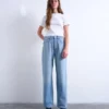 Jeans Tscolumn à taille mi-haute et coupe droite