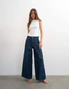 Jeans Tseva à taille mi-haute et coupe large