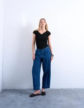 Jeans Tsmari à taille haute et coupe large