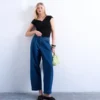 Jeans Tsmari à taille haute et coupe large