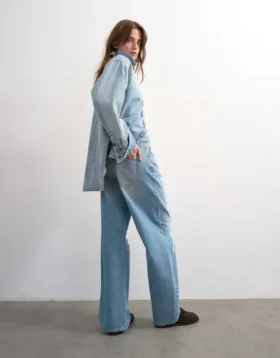 Jeans Tsnora à taille mi-haute et coupe Barrel Fit