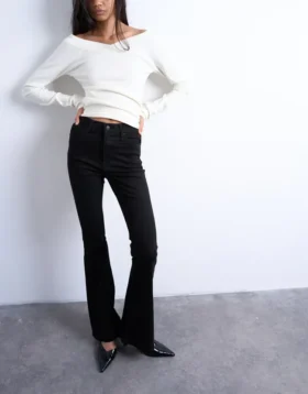 Jeans évasé taille haute Tsjamie