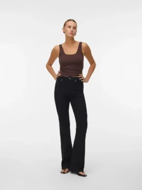 Jeans évasé taille haute Vmselina