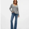 Jeans évasé taille haute Vmselina