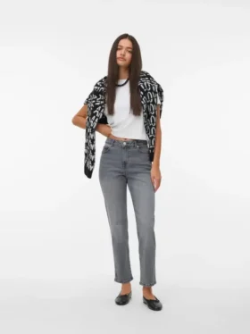 Jeans Vmamara à taille mi-haute et coupe droite