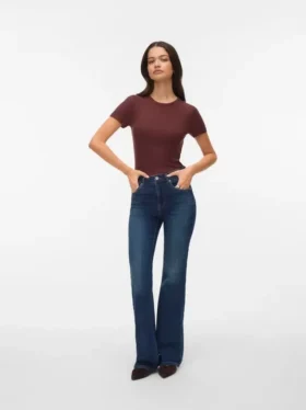 Jeans Vmella à taille mi-haute et coupe évasée