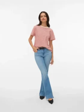 Jeans Vmella à taille mi-haute et coupe évasée