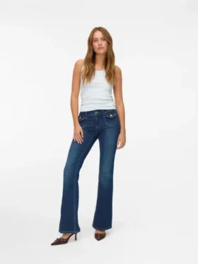Jeans Vmjean taille basse, coupe évasée