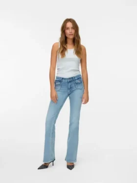 Jeans Vmjean taille basse, coupe évasée