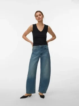 Jeans Vmjuno à taille mi-haute et coupe « barrel »