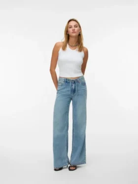 Jeans Vmremy à taille mi-haute et coupe droite