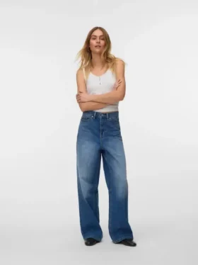 Jeans Vmtaylor à taille mi-haute et coupe large