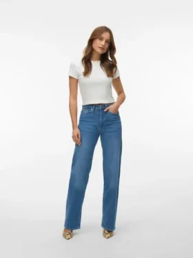 Jeans Vmtessa-Stretch à taille haute et coupe large