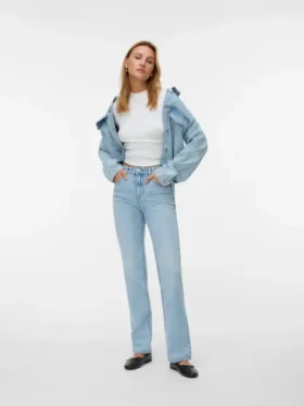 Jeans Vmtessa taille haute coupe droite