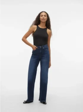 Jeans Vmtessa à taille haute et coupe large