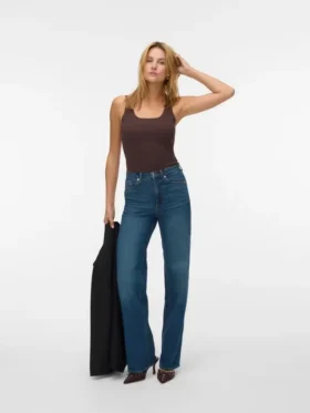Jeans Vmtessa à taille haute et coupe large