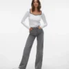 Jeans Vmtessa à taille haute et coupe large