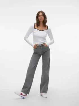 Jeans Vmtessa à taille haute et coupe large