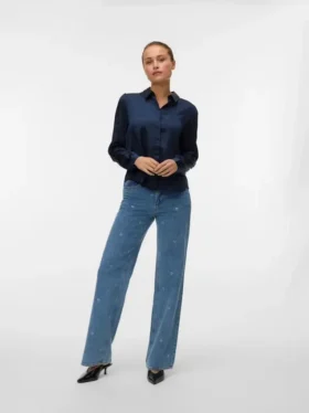 Jeans Vmtessa à taille haute et coupe large