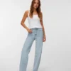 Jeans Vmtessa à taille haute et coupe large, orné de strass