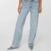 Jeans Vmtessa à taille haute et coupe large, orné de strass