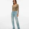 Jeans Vmvalerie à taille mi-haute et coupe droite