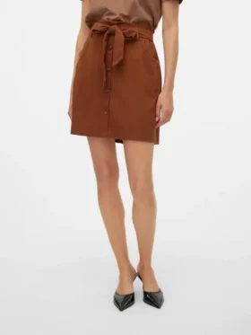 Jupe courte taille haute en velours côtelé Vmvilja
