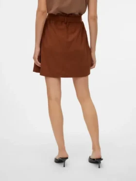 Jupe courte taille haute en velours côtelé Vmvilja